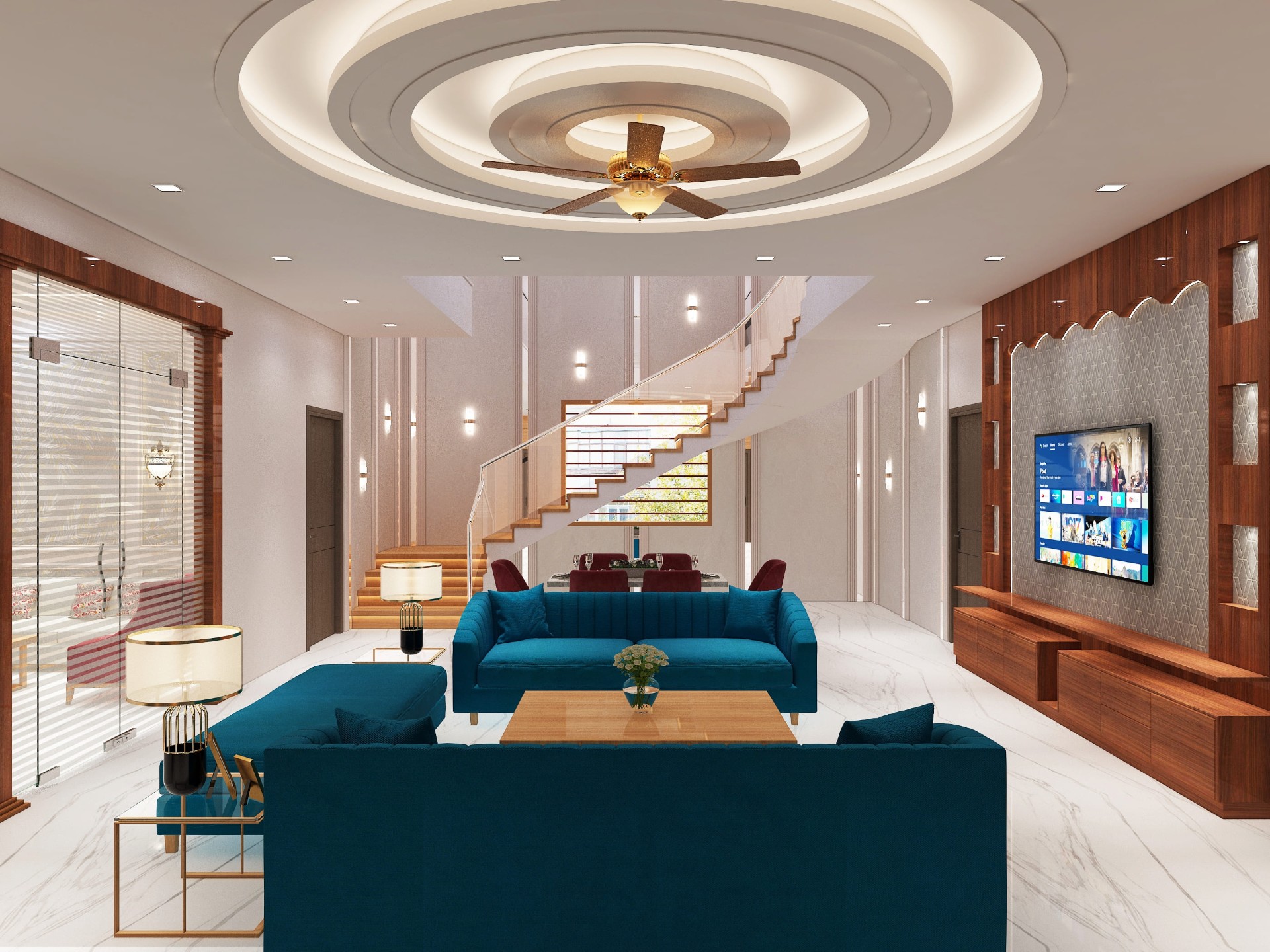 Grand Teal Living Hall