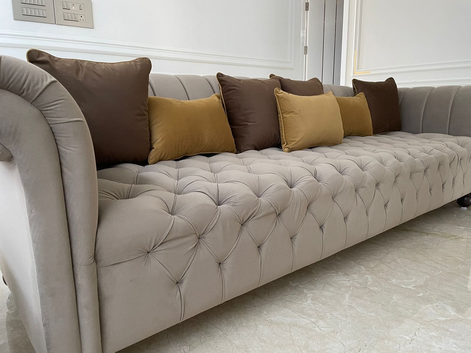 Tufted Velvet Sofa Detail