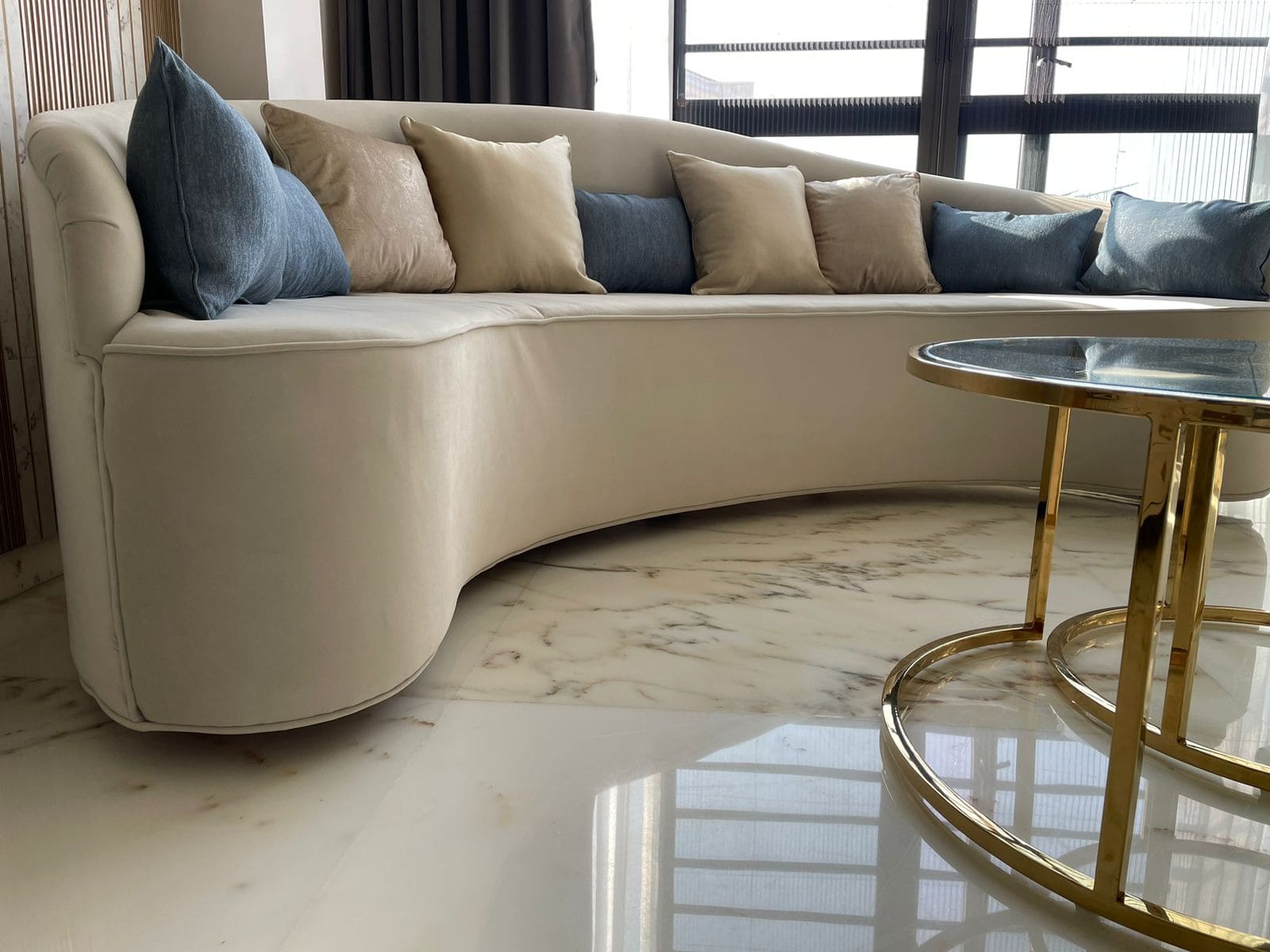 Crescent Cream Sofa